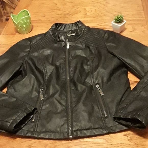 joujou Jackets & Blazers - Joujou Polyvinyl Black Jacket Large